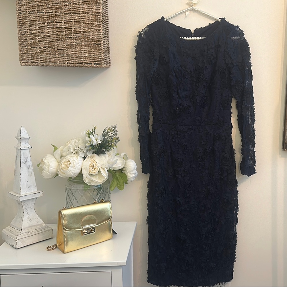 Xscape Midnight Blue Lace Dress